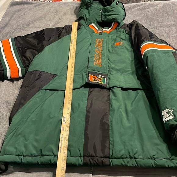 Vintage Miami Hurricanes Hooded Starter Jacket 1/2 Zip NCAA "THE U" Size XL - Picture 9 of 15